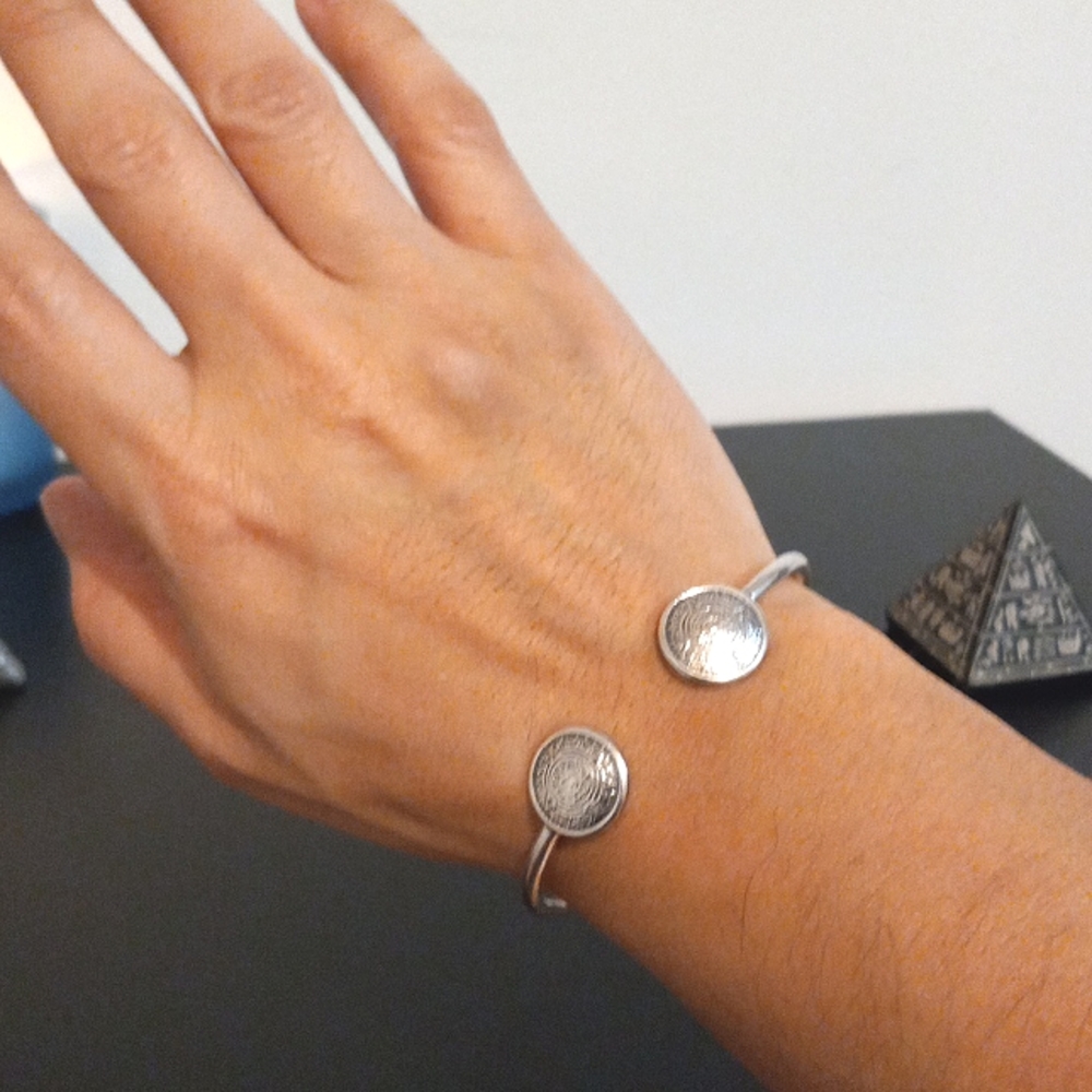 Sterling Aztec calender cuff - Picture 10 of 15